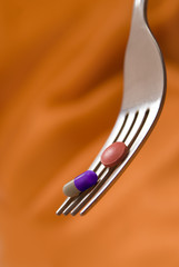 pills on fork