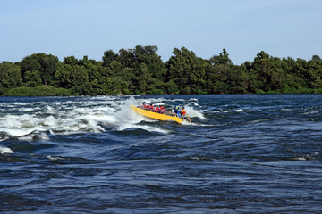 Fototapeta premium Jet boating adventure on the river