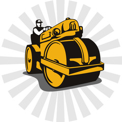 Road roller retro style