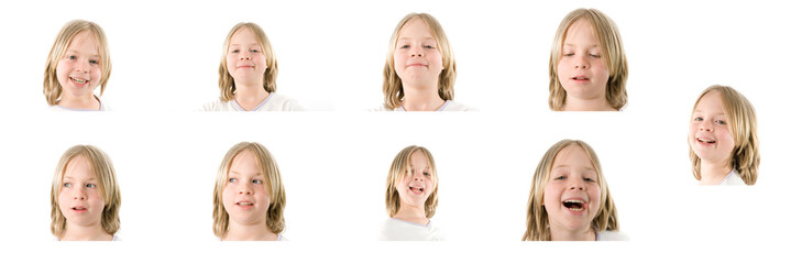 Portraits of young girl posing