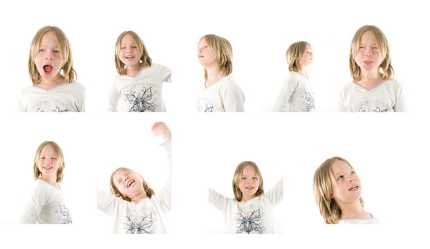 Portraits of young girl posing