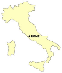 carte d'Italie simple avec Rome