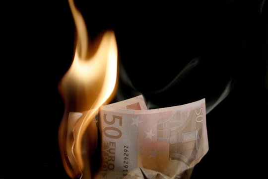 money on fire
