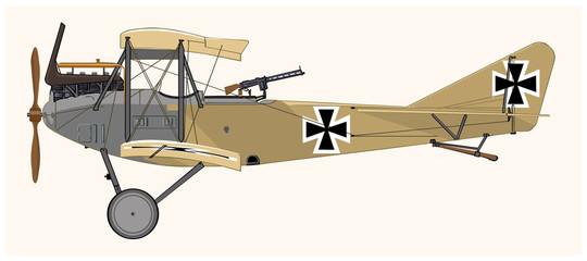Old aeroplane, albatros : Vector
