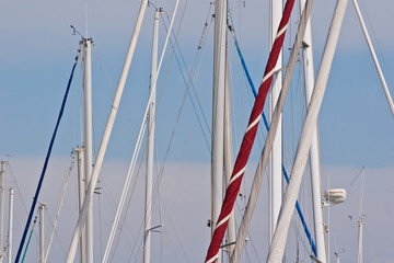 masts in yacht club
