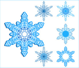 vector snowflakes / One form and 5 variants for use