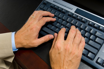 Business man on computer