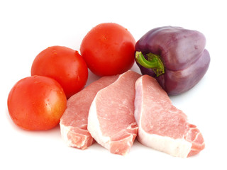 meat with pepper bell and tomatoes