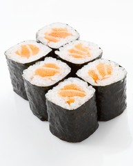 Isolated Japanese food sushi on white background