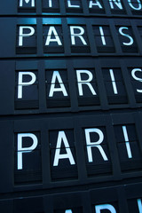 Flights to Paris - airport info board