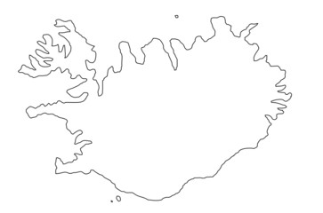 Fond de carte Islande contour