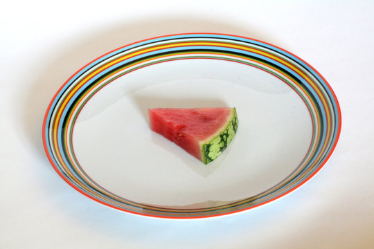 plate with watermelon