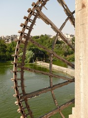 Norias, wooden water wheels, Halab, Hama, Syria