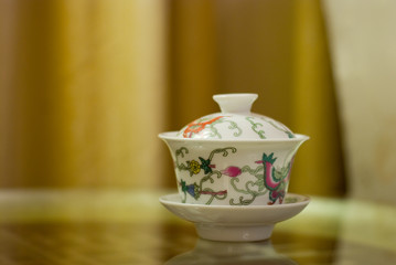Chinese tea cup with lid