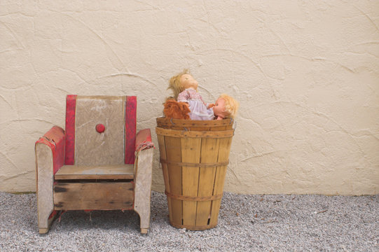 Antique Chair and Dolls