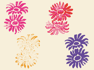 4 Grunge Flowers