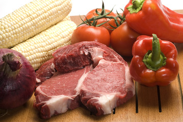 steak with vegetables