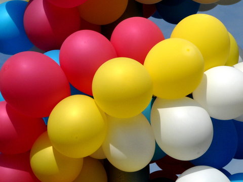 Varicoloured festival balloons