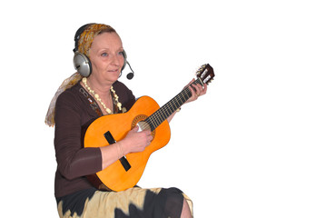 Obraz premium Woman with guitar