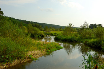 Fototapeta na wymiar Spring landscape by the river