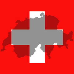 Fond de carte Suisse translucide devant drapeau
