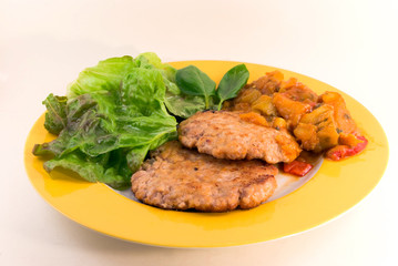 Delicious Hamburger with Vegetable(Zucchini,Eggplant,onion)