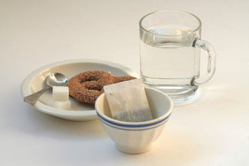 tea with a biscuit