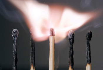 flaming match