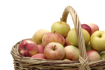 apples in woven basket