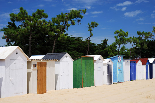 Coloured Beach huts under the sunlight II