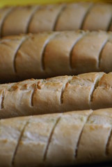 Rows of garlic bread