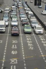 Traffic in downtown Shanghai