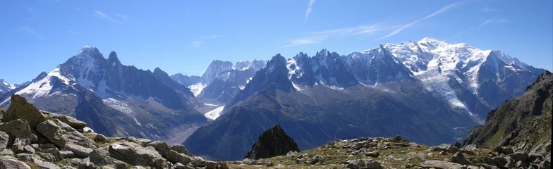 Crédence de cuisine en verre imprimé Mont Blanc massif mont blanc vu de l'index