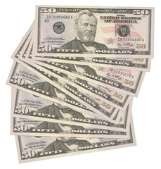 isolated banknotes