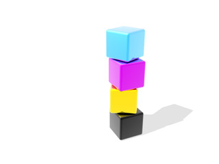 Obraz premium CMYK cubes