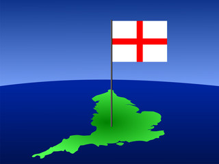 map of England with flag
