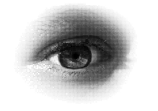 halftone eye / vector . A vector halftone, based on my photo.