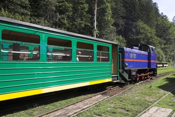 Fototapeta na wymiar Old train at bieszczady poland