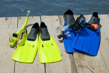 Flippers and Snorkel set