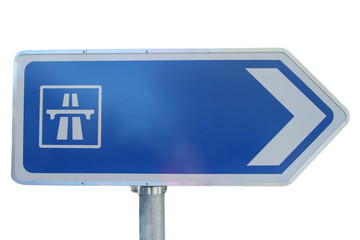 isolated shighway sign