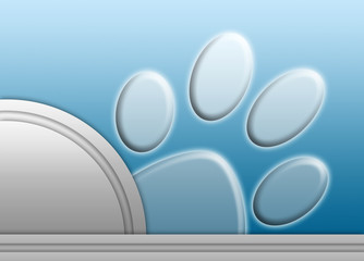 abstract metallic background design with paw print  
