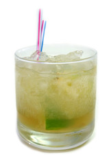 nice lime or lemon drink isolated on white