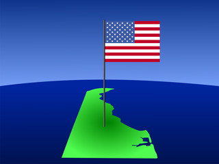 Delaware with American Flag