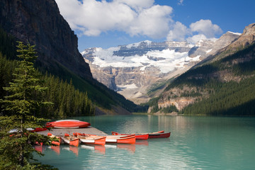 Canoes on Lake Louise