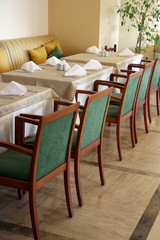 Interior of restaurant without visitors