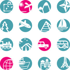 circle travel icons