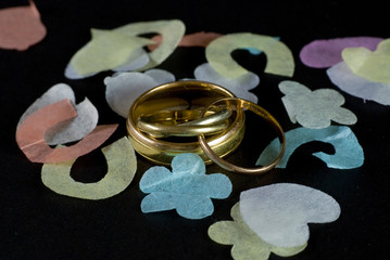 Russian Wedding Rings and Confetti