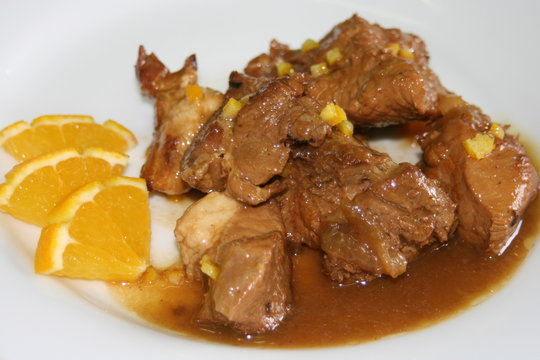 saut&eacute; de veau a l orange