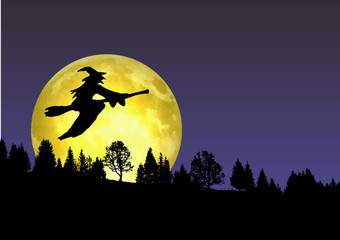 Départ de la Sorcière au-dessus de la forêt