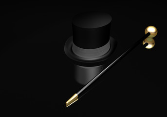 Top hat and cane